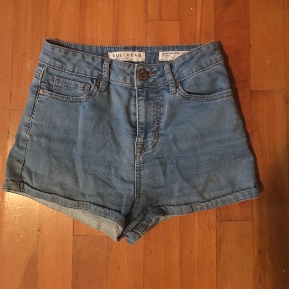 Bullhead super high rise shorty jean shorts